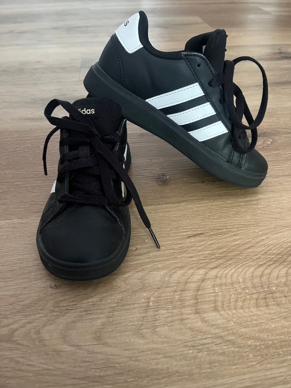adidas Kids Black and White Classic Lace-Up Sneakers